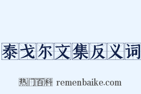 泰戈尔文集反义词是什么意思的图片